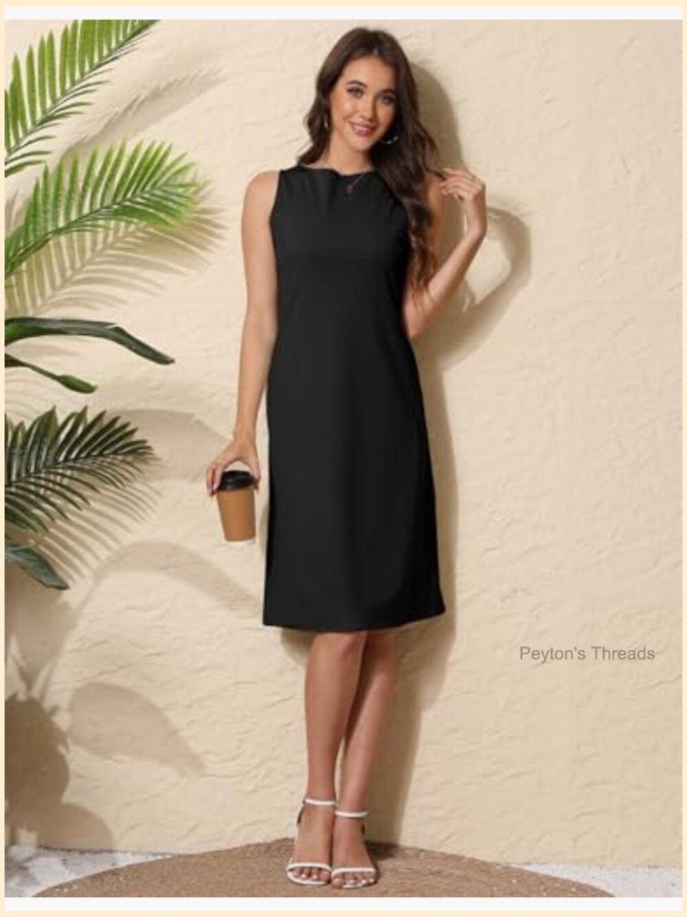 Sleeveless A-line Slimming Sheath Midi Dress for Work - Picture 2 of 7
